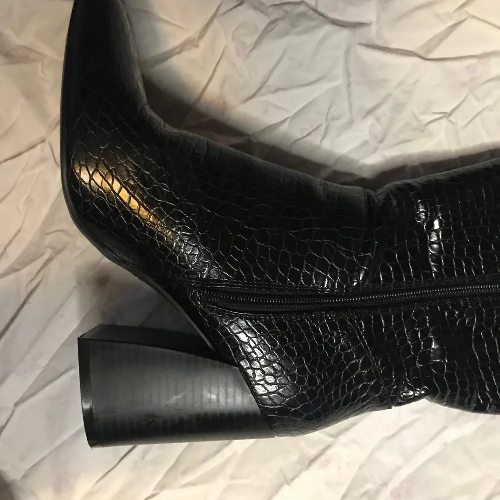 Knee High FAUX Alligator / Leather Boots